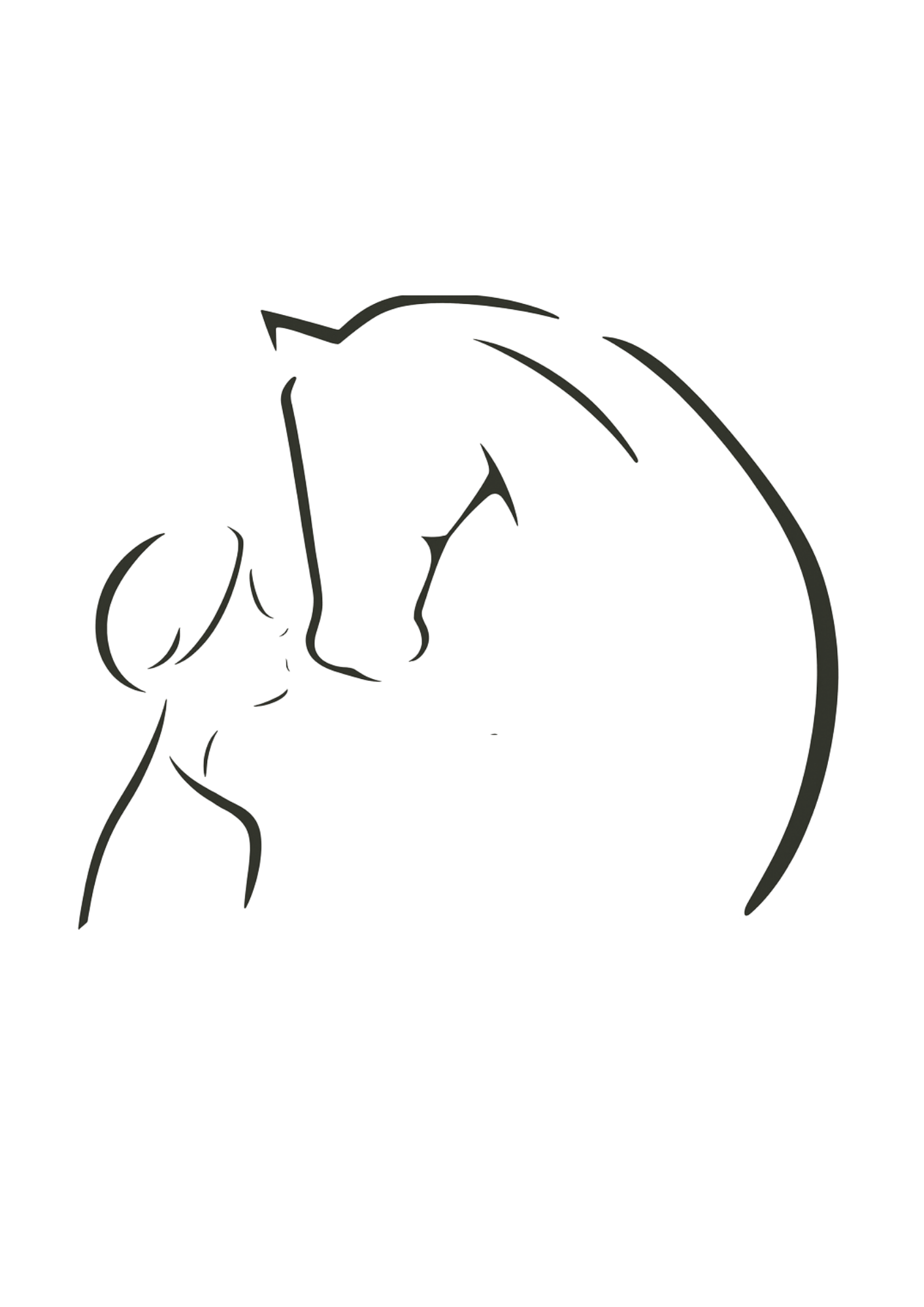Logo des Écuries du Triffoy - silhouette femme et cheval